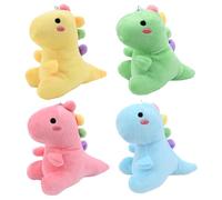 4 Pcs Dinosaur Plush Toys, 12 cm Soft Stuffed Animal Cartoon Dinosaur Plush Dolls Perfect Party Favors and Classroom Prizes Goodie Bag Stuffers for Kids
