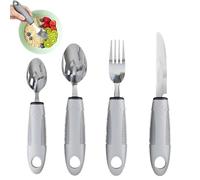 4 pcs Disabled Cutlery for Adults Easy Grip Cutlery for Disabled Hands Eating Aids for Adults Arthritic Hands Comfort Grips Cutlery Great for The Elderly Tremors and Trembling Hands