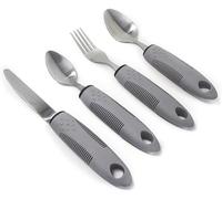 4 pcs Disabled Cutlery for Adults Easy Grip Cutlery for Disabled Hands Eating Aids for Adults Arthritic Hands Comfort Grips Cutlery Great for The Elderly Tremors and Trembling Hands