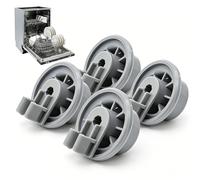 4 Pcs Dishwasher Lower Rack Wheel Replacement Parts | Basket Rollers Compatible with Bosch,Siemens,Neff,Beko,Spare Wheels for Lower Basket,Heat Resistant & Smooth Gliding