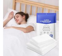 4 PCS Disposable Bed Sheet Queen Size, Travel Sheet for Hotel, Disposable Sheet for Travel Bedding Cover Portable Sheet with 1 Quilt Cover, 1 Sheet and 2 Pillowcase for Travel Business Trip Spa Hotel