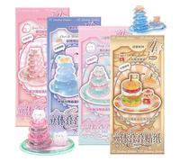 4 Pcs DIY Crystal 3D Stacking Sticker Kit for Kids & Adults - Cute Mini Scenes, 3D Stackable Resin Stickers for Arts, Crafts & Desktop Decor (A Set)