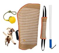 4 Pcs Dog Bite Training Set with Dog Sleeve Pillow Whip Agitation Stick and Rubber Ball, Professional Dogs Agility Training Equipment Protection for Biting - Interactive K9 Pitbull German Shepherd