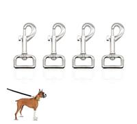 4 Pcs Dog Leads Clips, Leash Hook Clasp, Heavy Duty Swivel Snap Hooks Trigger Nickel Plated Zinc Alloy 360° Rotating Clip for Leashes, Multi-Purpose Durable Hook for DIY Projects, Bags Outdoor Gear