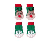 4 Pcs Dog Socks Foot Cover Protective Dog Shoes Bootie Paw Pattern Dog Paws Cover Foot Socks