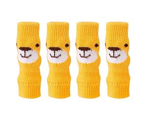 4 Pcs Dog Socks Knitted Knee Pads Knee Protector for Indoor Wearing Knit Pet Socks Multiple Sizes Pet Dog Pads to Licking for Small Dogs Boy Girl