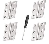 4 Pcs Door Hinges 68mm × 38mm, Stainless Steel Hinges for Wood, Butt Hinges for Internal External Doors with 24 Pcs Screws for Gate, Windows, Closet, Drawer, Boxes