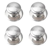 4 Pcs Door Knobs, Round Mortice Door Knob Set, Metallic Mini Cabinet Drawer Knob Handles for Furniture, Closet, DIY Home Decor, Vintage Cabinet and Drawer Replacement (No Punching Peel Black)