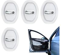 4 PCS Door Latch Lock Cover for Ford Transit 2019-2025, Anti-Rust Silicone Car Door Protector, Shock Absorption Doors Lock Latch Guard Protection, White