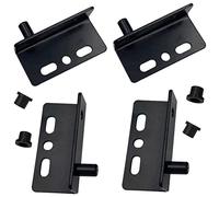 4 Pcs Door Pivot Hinges with Bushing,Black Right Angle Pivot Hinge Hardware Accessories with Screws and Plastic Caps