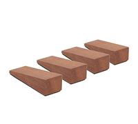 4 Pcs Door Stoppers, Wooden Door Stop Non Slip Doorstop Wedge Dark Brown Wooden Door Stopper Door Wedge Stopper for Bedroom Living Room Bathroom