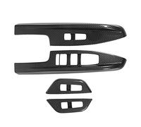 4 Pcs Door Window Control Panel Cover, Carbon Fiber Style Window Lifter Switch Trim, Replacement for Carnival KA4 2021 and Later with ABS Plastic Interior Decor