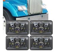 4 PCS DOT Approved Rectangular 4x6 inch LED Headlights Replacement H4651 H4652 H4656 H4666 H6545 For Kenworth T800 T600 Peterbilt 379 Feightliner Ford Probe Chevrolet Oldsmobile Cutlass Black…