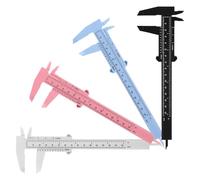 4 Pcs Double Scale Eyebrow Ruler, Eyebrow Measuring Tool, Mini Vernier Caliper, Brow Mapping Tool, Plastic Sliding Gauge Ruler for Micro Blading Eyebrows Brow Artists (Multicolor)