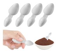 4 PCS Double Sided Plastic Spoons,2.5ml/5ml Reusable Plastic Medicine Spoons for Cereal Powder Milk Powder Coffee Powder Washing Powder Home Outdoor Office