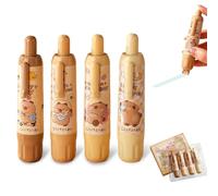 4 Pcs Double Sided Tape Pens, Cute Capybara Glue Pens for DIY Crafting Wrapping, Adhesive Multipurpose Double Sided Tape Roller for Scrapbooking, Home School Office Cards, Photo, Journaling Supplies