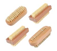 4 Pcs Double Sided Wooden Nail Brushes - 2 Kinds, Easy to Use - Clean Hands, Feet & Nails