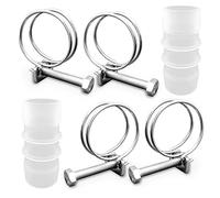 4 Pcs Double Wire Hose Clips with 2 Pcs Inline Pond Hose Connector Jointer