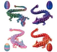 4 PCS Dragon Eggs with 3D Printed Dragon Inside 3D Printed Animals Fidget Dragons Poi Toys Alien Dragons Egg Decoration for Halloween & Easter
