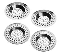 4 PCS Drain Hair Catcher Stainless Steel Kitchen Sink Strainer Plug Shower Bathroom Plug Hole Hair Catcher, Drain Protector Filter, 2 Models (Outer diameter 77mm and 73mm)
