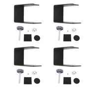 4 Pcs Drawer Front Installation Clamps with 45 mm Clamping Range, Integrated Cold Rolled Steel Drawer Panel Fixing Clips with Cushioning Pads and 2.45 mm Thickness for Tables and