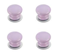 4 Pcs Drawer Knobs Modern Self-Adhesive Wood Cabinet Knobs Self Stick No-Drill Wardrobe Door Knobs Cupboard Knobs Stick on Furniture Dresser Handles for Children,Bathroom (Purple)