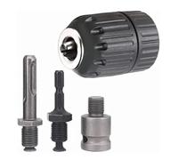 4 Pcs Drill Chuck Adapter Set 10mm Electric Wrench Converter Drill Bit Adapter Impact Drill Chuck with Round Hex Shank Connection Rod