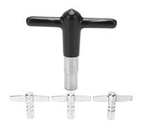 4 Pcs Drum Tuning Keys, Metal T Handle Drum Key Tuner with Silicone Cover, Sturdy Smooth Drum Tuning Tool for Quick Head Replacement, Ideal for Drummers On the Go (Black)
