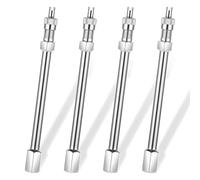 4 PCS Dually Valve Stem Extenders, 100mm 4inch Wheel Valve Extension Rod Extender Stem Caps, Chrome Air Tyre Stem Extender for Car Truck Motorcycle Bike RV Atv Tire Motorhome Coach Pickup Trailer