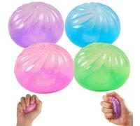 4 PCS Dumpling Squishy, Mystery Dumplings Collection with Glitter Accents, Vibrant Assortment in Purple, Blue, Pink and Green, Portable Decorative Set for Daily Use（Random Color）