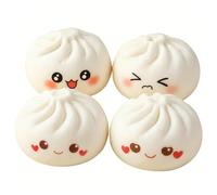 4 PCS Dumpling Squishy Toys, Cute Squishy Dumpling Toy Realistic Dumplings Squishys Fidget Toys, Soft Squeeze Squishys Dumplings for Desk Decor and Anxiety Relief