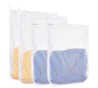4 pcs Durable Honeycomb Mesh Laundry Bags for Delicates 16" x 19" (2 Large) 12" x 15" (2 Medium)