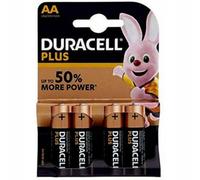 4 Pcs Duracell Aa Batteries Lr6 / Mn1500 Plus Power Non Rechargeable