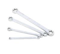 4 Pcs E-Type Double-Ended Torx Wrench Set, Hexagon Star Spanner for E6-E24, Metal Construction with Rust Resistance, Marked Model for Easy Identification, Suitable for Car Repair, Home Appli