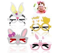 4 Pcs Easter Glasses,Adult and Children's Easter Party Decorations Photography Props,Chick Rabbit Colored Egg Glasses Frame, Children's Role Playing Props for Easter Party Fancy Costume Accessories