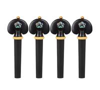 4 Pcs Ebony Violin Tuning Pegs Set, Hand-Carved Abalone Shell Inlay, with Boxwood Accents, Stable Tuning, Enhances Sound Performance, 2.7 x 0.9 x 0.5 in / 6.8 x 2.3 x 1.2 cm