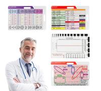 4 Pcs ECG Ruler Set - Transparent ECG 7 Step Ruler, Dual-Sided ECG Card, Badge Pocket ECG Card, ECG/EKG Rapid Analysis Measurement Tool for Student Nurse Essentials Paramedic Accessories