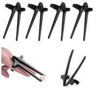 4 Pcs Eco-Friendly Plastic Finger Chopsticks,Lazy Auxiliary Food Clips Tweezer Reusable Snack Chopsticks Enjoy in Style Can be Reused to Play Games for Work and Study at Home and in The Kitchen