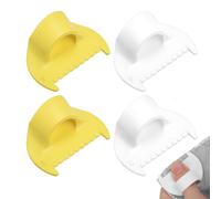 4 Pcs Edge Stitch Lock & Sewing Gauge Edge Sewing Lockranding Tool Sewing Templates Rulers Needle Gauge Quilting Ruler Measuring Tool Seam Gauge Finger Sleeve Seam Guide Ruler 3mm/4mm White/Yellow