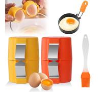 4 PCS Egg Cracker Tool Set with 1 Egg Cookers & 1 Silicone Brush - Multifunctional Egg Shell Opener & Easy Egg Peeler, No Mess Egg Cracker for Cooking and Baking, Perfect Egg Separator for Home