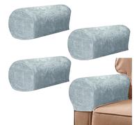 4 Pcs Elastic Armrest Chair Covers, Soft Chenille Sofa Armrest Cover, Couch Arm Caps, Flexible Stretchable Arm Cover for Armchair, Single/Loveseat Sofa (Grey)