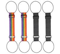 4 Pcs Elastic Luggage Connector Straps,Stretchable Suitcase Connector Straps, Portable Travel Suitcase Accessory for Bags, Adjustable Travel Straps for Securing Luggage and Handbags(Black, Colorful)