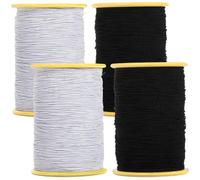 4 pcs Elastic Thread for Sewing, 0.5mm Thickness Stretchy String Elastic Cord Sturdy Sewing Thread for Shirring, Smocking, Beading, Gathering, DIY Project