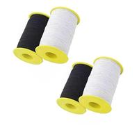 4 Pcs Elastic Thread for Sewing, 400m per Roll, Durable Stretch Thread for Crafts, DIY Projects, Shirring, and Garments for Sewing Machines (Black White)