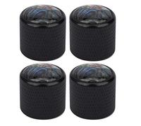 4 Pcs Electric Bass Knob Dome, Metal Tone Volume Control Knobs with High - End Shell Inlay for Electric Guitar and Bass, Durable Anti - Rust Replacement Parts (Black)