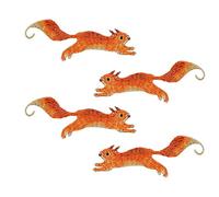4 PCS Embroidery Applique Patches, Squirrel Orange Delicate Embroidered Patches, Iron on Patches, Sew on Applique Patch, Cool Patches for Men, Women, Boys, Girls, Kids