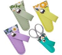 4 Pcs Embroidery Scissors Sheath Safety Scissors Protective Cover Leather Scissors Sheath Scissors Accessories