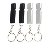 4 Pcs Emergency Survival Whistles for Hiking Camping: 120dB Loud Double Tubes Whistle - Safety whistles with Keychain - Ideal for Outdoor Boating, Backpacking Sports, Dog Training, Emergency Rescue