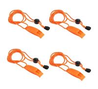 4 Pcs Emergency Whistle, Whistles with Reflective Lanyard safety survival Set whistle Super Loud Orange Emergency Survival Whistle Hiking Plastic for Outdoors, Mountaineering, Boating And Signalling