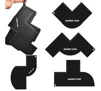 4 PCS Enhancement Card for Barbers with Measurement Indicators, Hairline Optimizer, Reusable Hairline Shaping Tool, Color Spray Edge Line Up Tool, Beard Line Up Tools Cutting Guide for Men